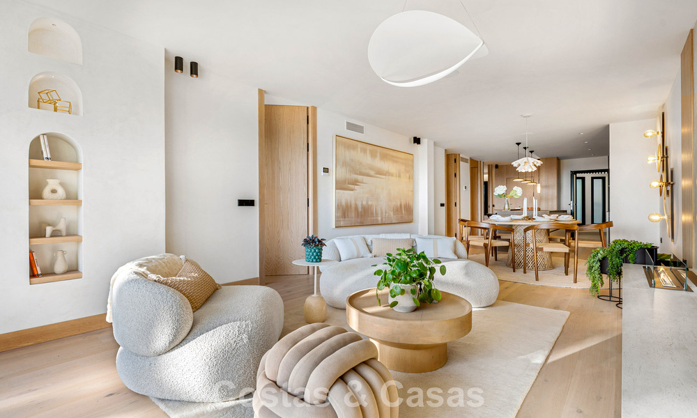 Contemporary renovated luxury apartment for sale with panoramic sea views in Nueva Andalucia’ Golf Valley, Marbella 773796