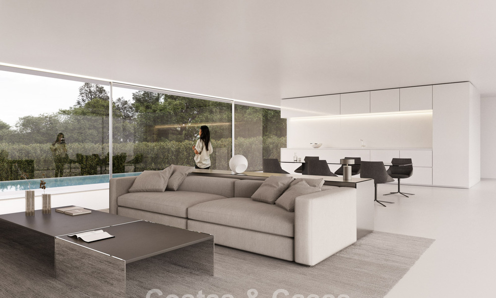 High-tech designer villas for sale in a natural setting on the golf course in Estepona 774453