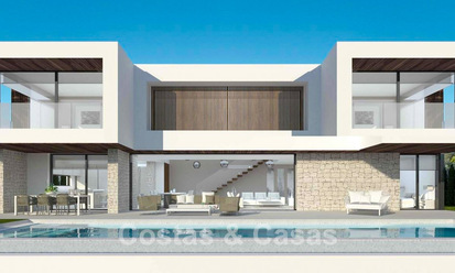Modern luxury villa with panoramic sea views for sale on the New Golden Mile, between Marbella and Estepona 794034