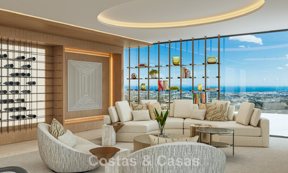 Luxury designer villa with panoramic sea views for sale in a gated golf resort in Marbella - Benahavís 799036
